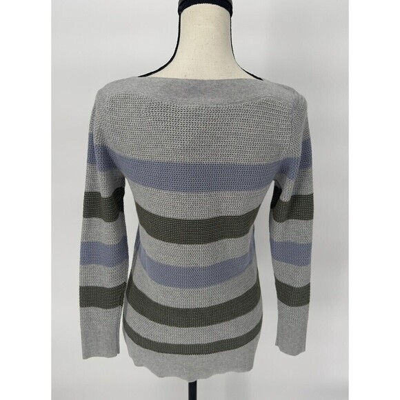 Market & Spruce Boatneck Sweater Stripe Long Sleeve Size X Small Multicolor - Picture 5 of 12